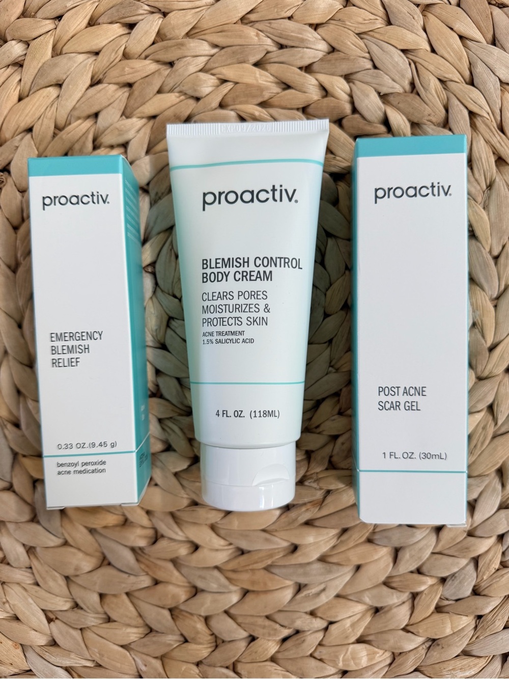 NEW Proactiv Acne Treatment Set Blemish Relief + Body Cream + Post Acne Scar Gel